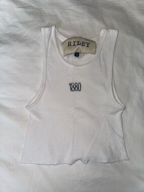 Riley White Ribbed Tank Top